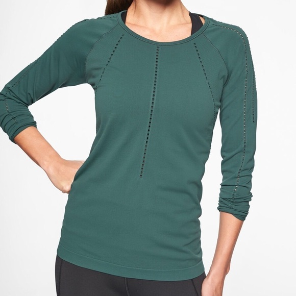 Athleta Green Long Sleeve Tee - Picture 1 of 13